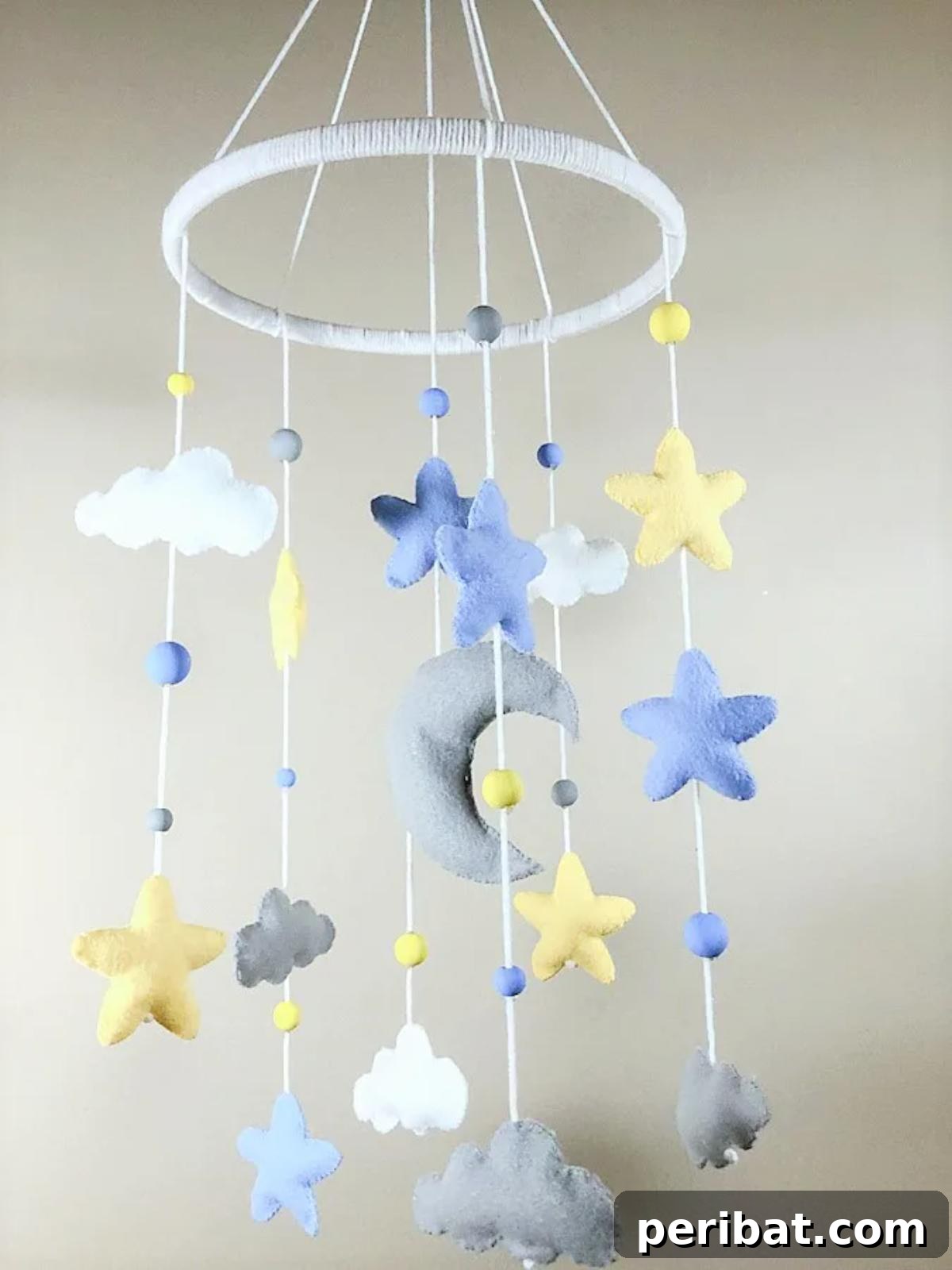 DIY Stars and Moon Felt Baby Mobile