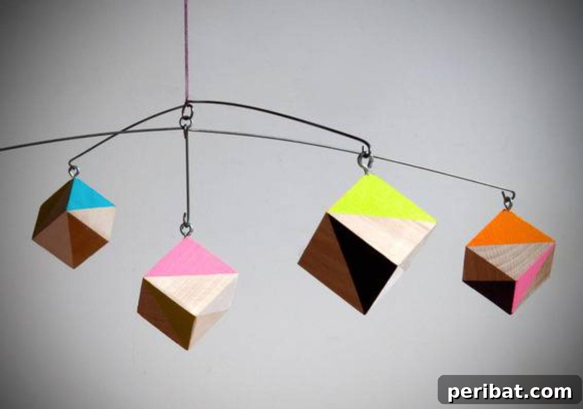 DIY Modern and Colorful Geometric Mobile