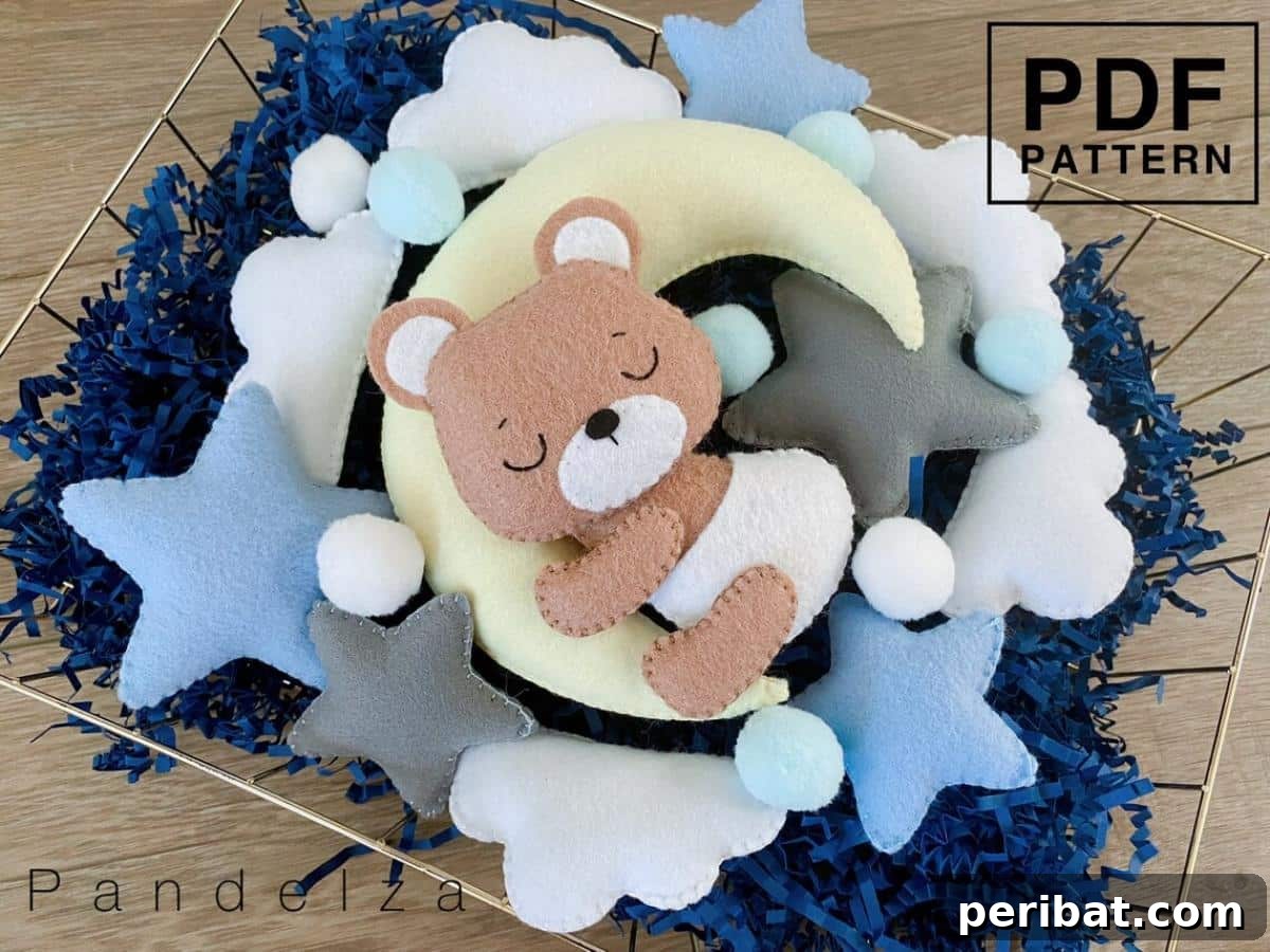 Set of 4 Baby Bear Sleeping On the Moon