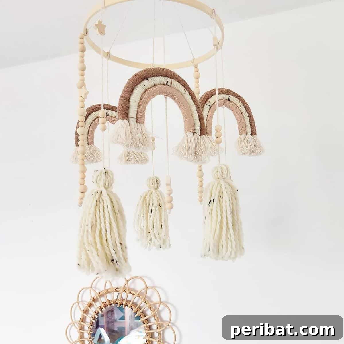 DIY Wooden Beads Dream Catcher Wind Chime Bed Bell
