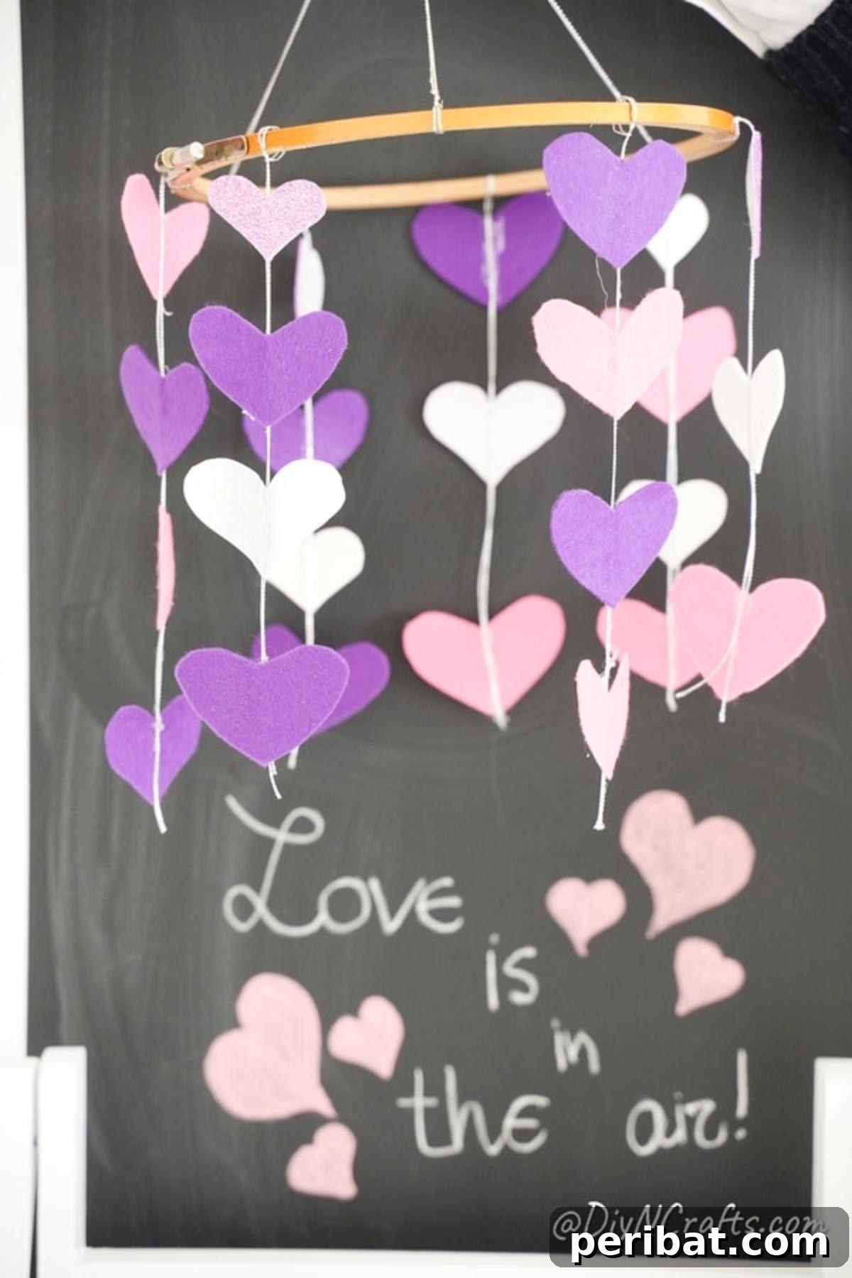 Gorgeous Valentine Hanging Paper Hearts Mobile
