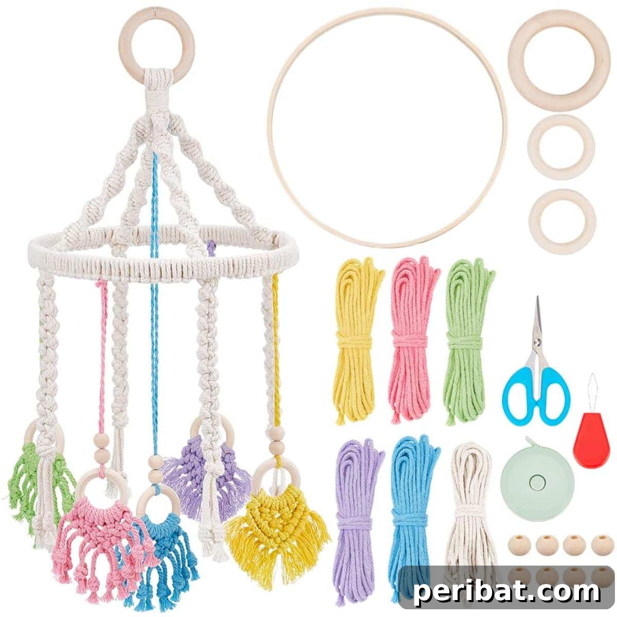 Freebloss DIY Baby Mobile Colorful Macrame Baby Mobile Kit