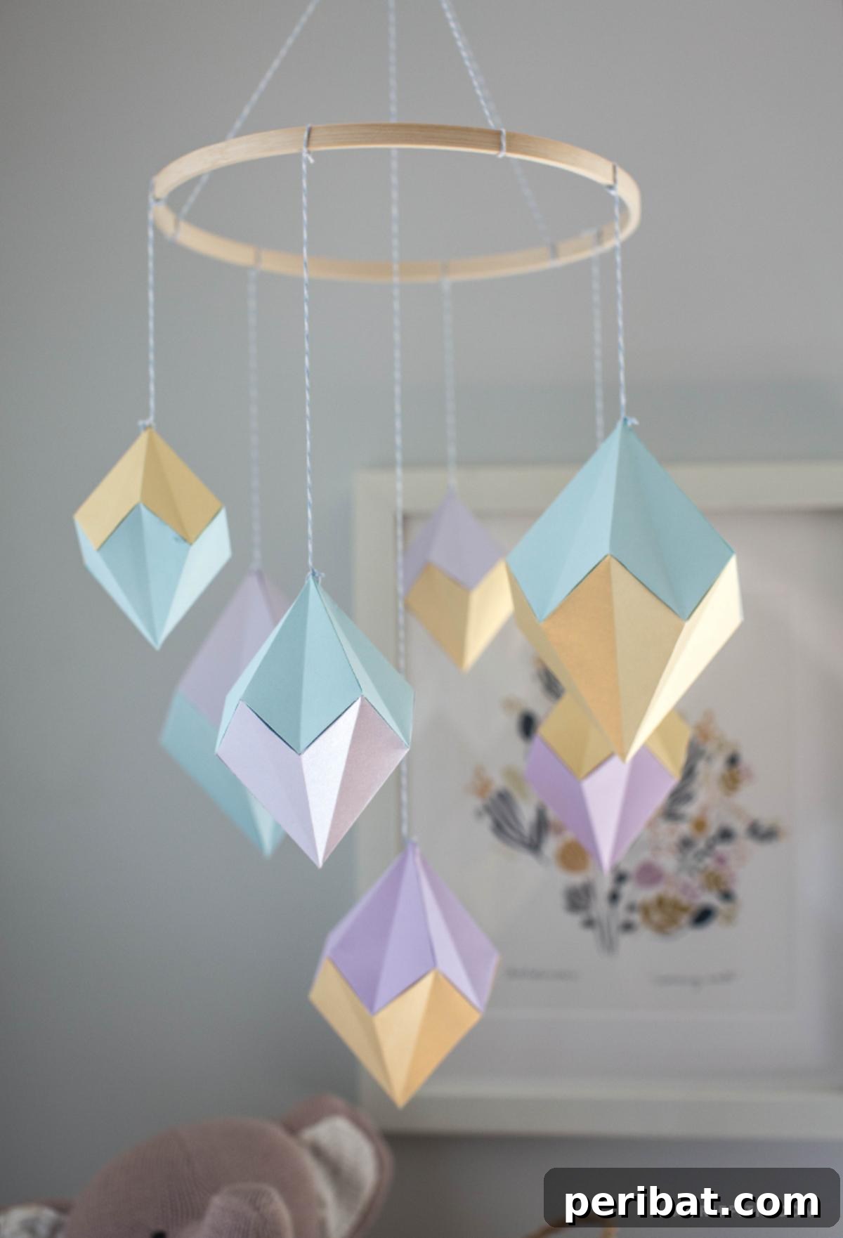 DIY Paper Geode Crib Mobile