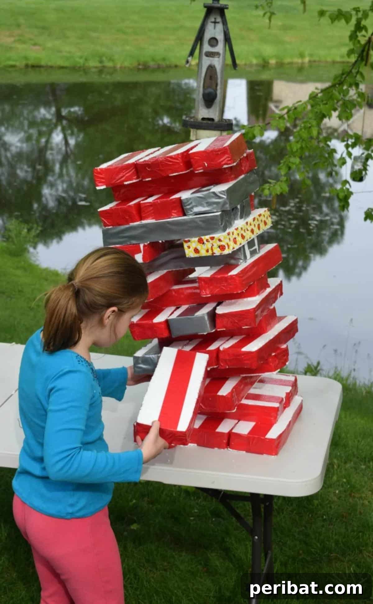 Create Your Own Giant Jenga: 20 DIY Blocks, Plans, and Exciting Game Ideas 12 A unique DIY Soft Giant Jenga Game designed for kids, made from soft foam boards for safe play.