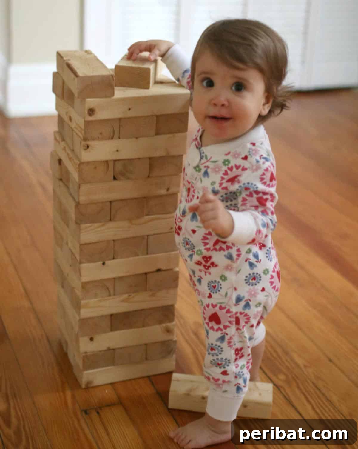 Create Your Own Giant Jenga: 20 DIY Blocks, Plans, and Exciting Game Ideas 14 A DIY Giant Jenga Stacking Game featuring blocks treated with a healthy, food-grade oil coating for enhanced safety and durability.