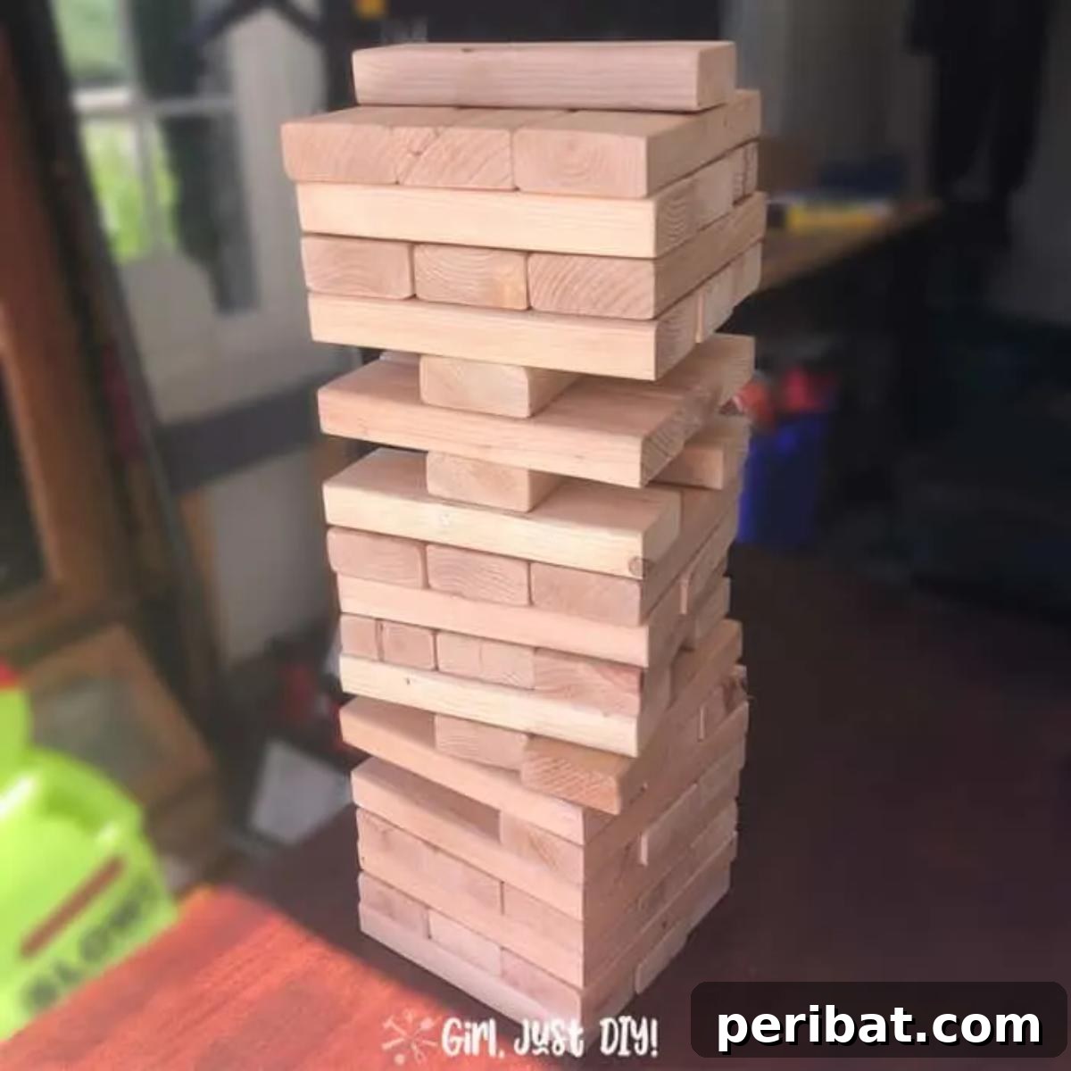 Create Your Own Giant Jenga: 20 DIY Blocks, Plans, and Exciting Game Ideas 3 A simple yet sturdy DIY Giant Jenga game, crafted from inexpensive 2x4s, ideal for outdoor gatherings.
