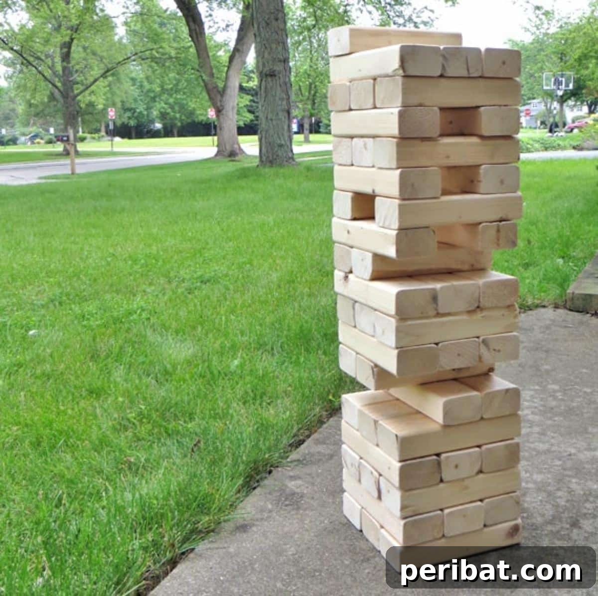 Create Your Own Giant Jenga: 20 DIY Blocks, Plans, and Exciting Game Ideas 6 A large-scale DIY Giant Jenga-style yard game, perfectly suited for outdoor play and entertainment.