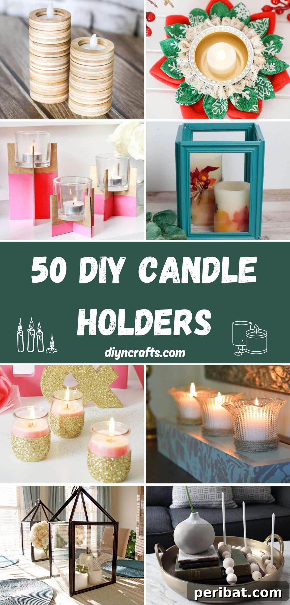 50 Creative DIY Candle Holders: Functional Art for Every Home 2 50 DIY Candle Holders collage.