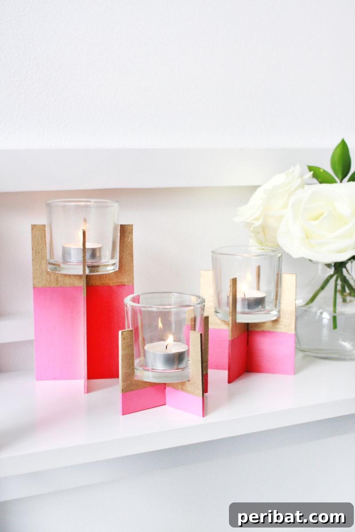 50 Creative DIY Candle Holders: Functional Art for Every Home 15 Paint Dipped Balsa Wood Candle Holder