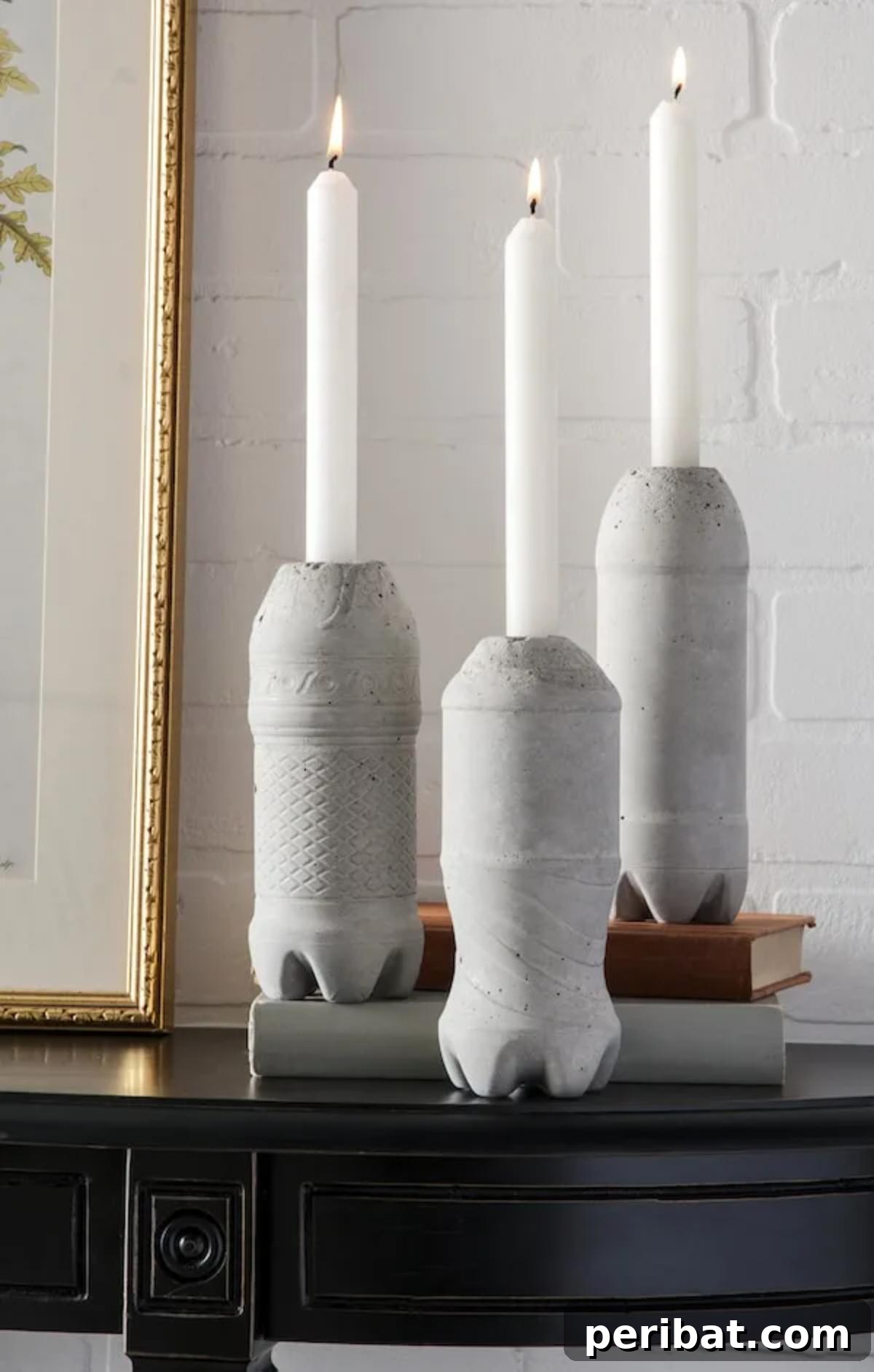 50 Creative DIY Candle Holders: Functional Art for Every Home 24 DIY Concrete Candle Holders From Plastic Bottles