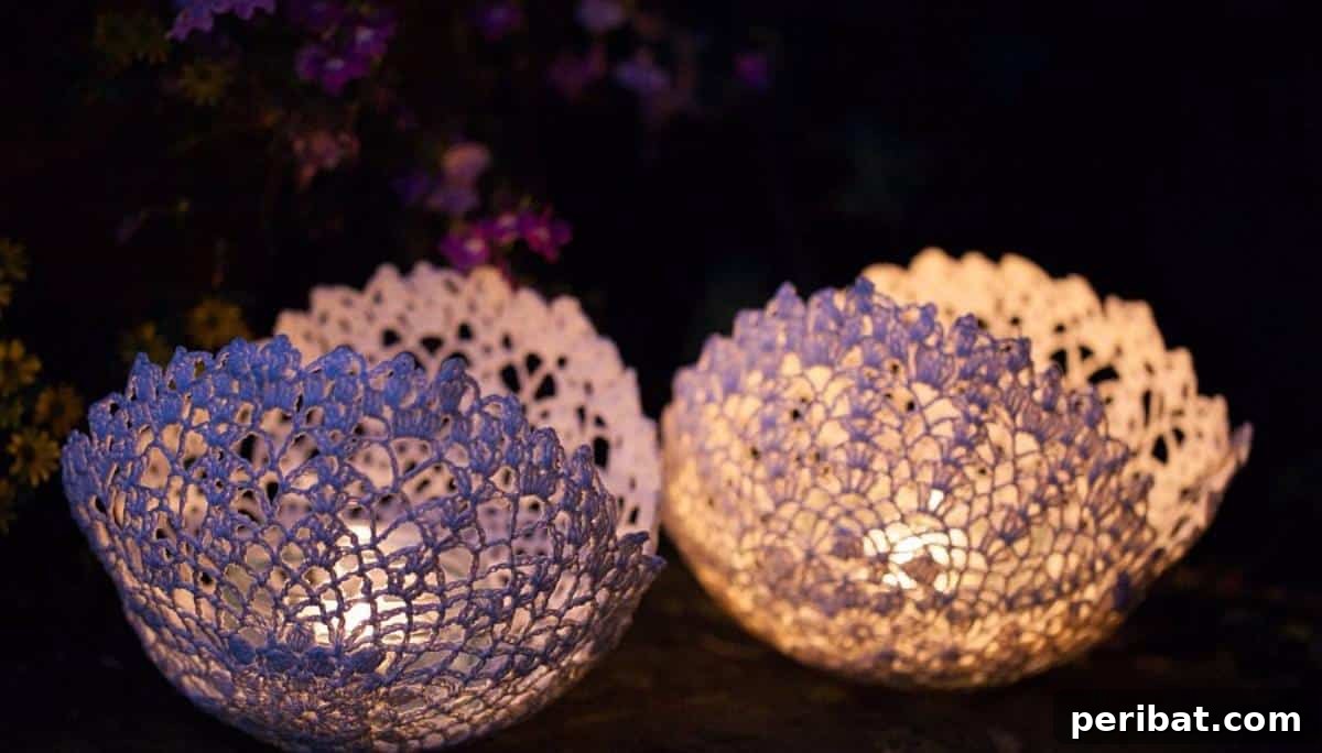 50 Creative DIY Candle Holders: Functional Art for Every Home 28 DIY Decorative Doily Candle Holders