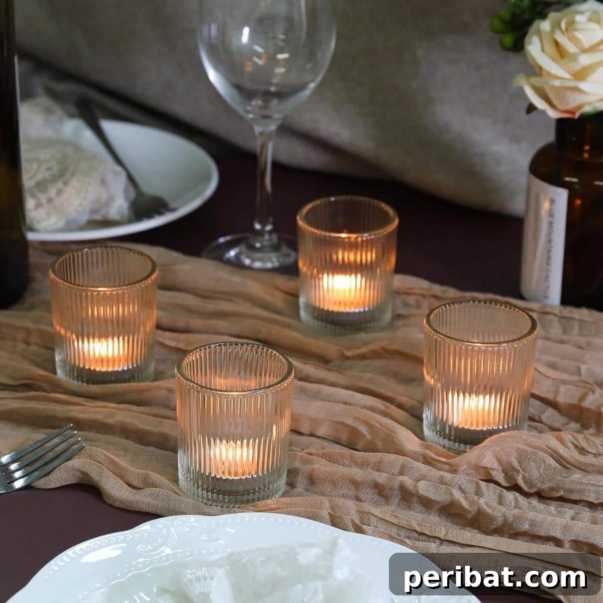 50 Creative DIY Candle Holders: Functional Art for Every Home 49 Clear Glass DIY Wax Filling Romance Tealight Candle Holders