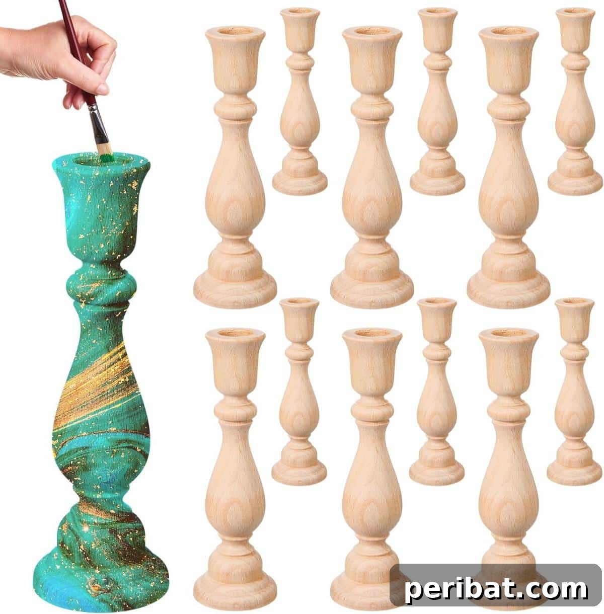 50 Creative DIY Candle Holders: Functional Art for Every Home 50 Nitial 12 Pcs Unfinished Classic Wood Candle Holders