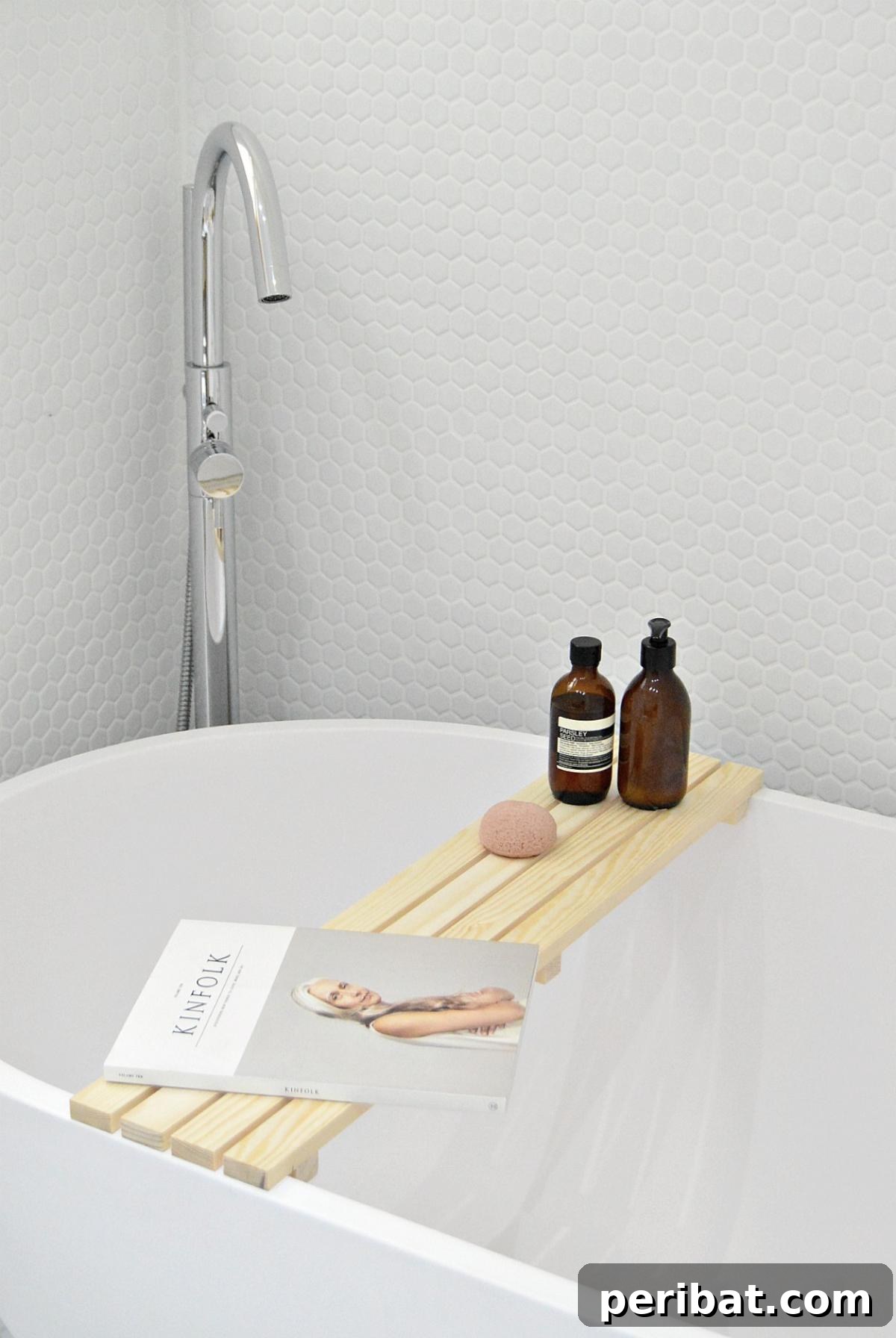 Crafted Bath Trays: Practical Elegance for Your Soak 12 DIY Pine Stripwood Bathtub Tray