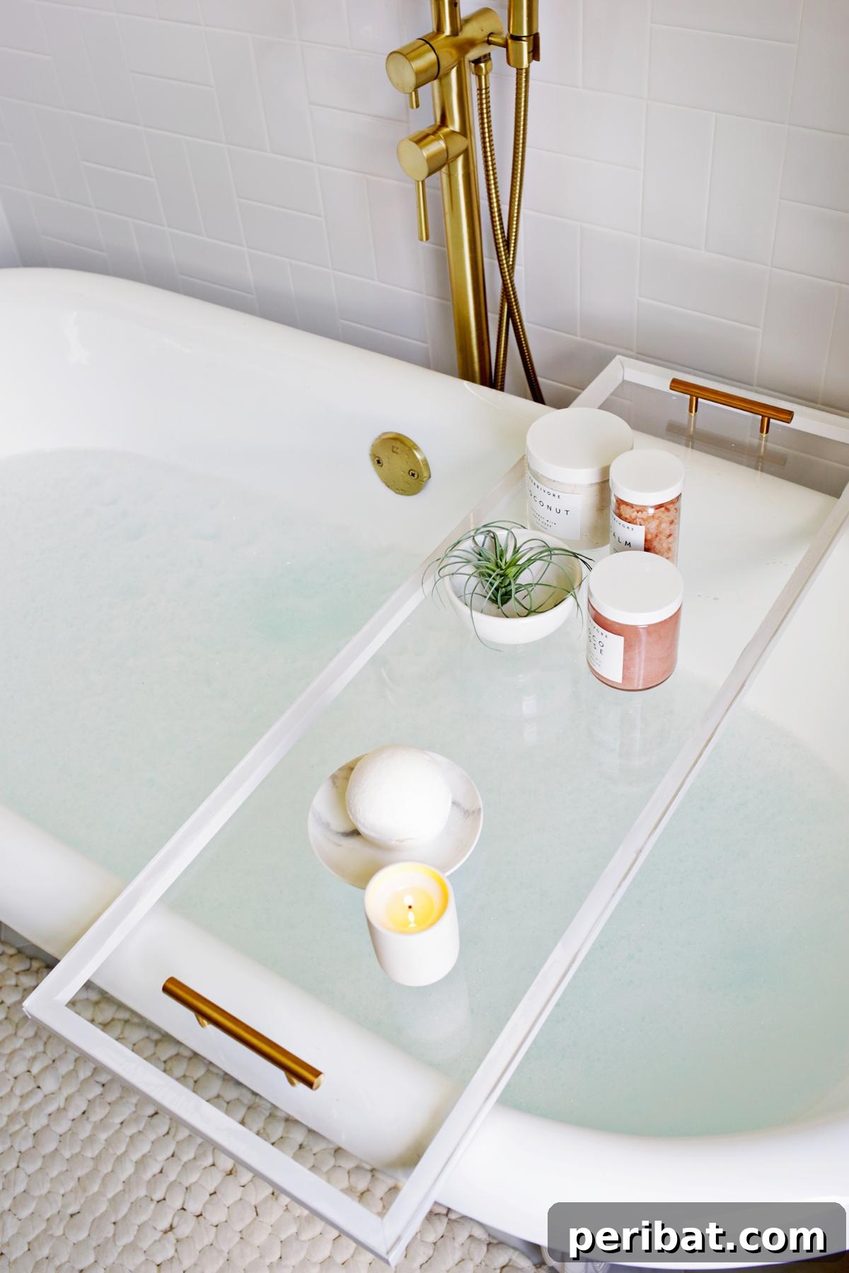 Crafted Bath Trays: Practical Elegance for Your Soak 13 DIY Lucite Bathtub Caddy