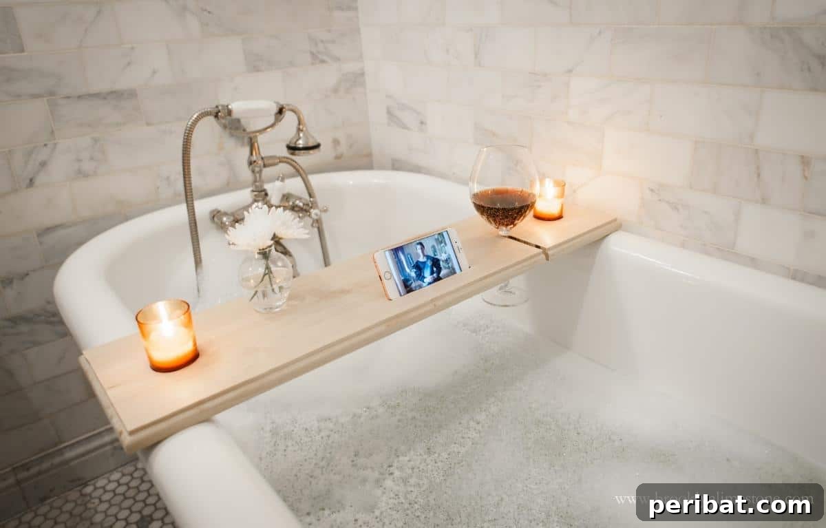Crafted Bath Trays: Practical Elegance for Your Soak 17 DIY Netflix + Chill Bath Caddy