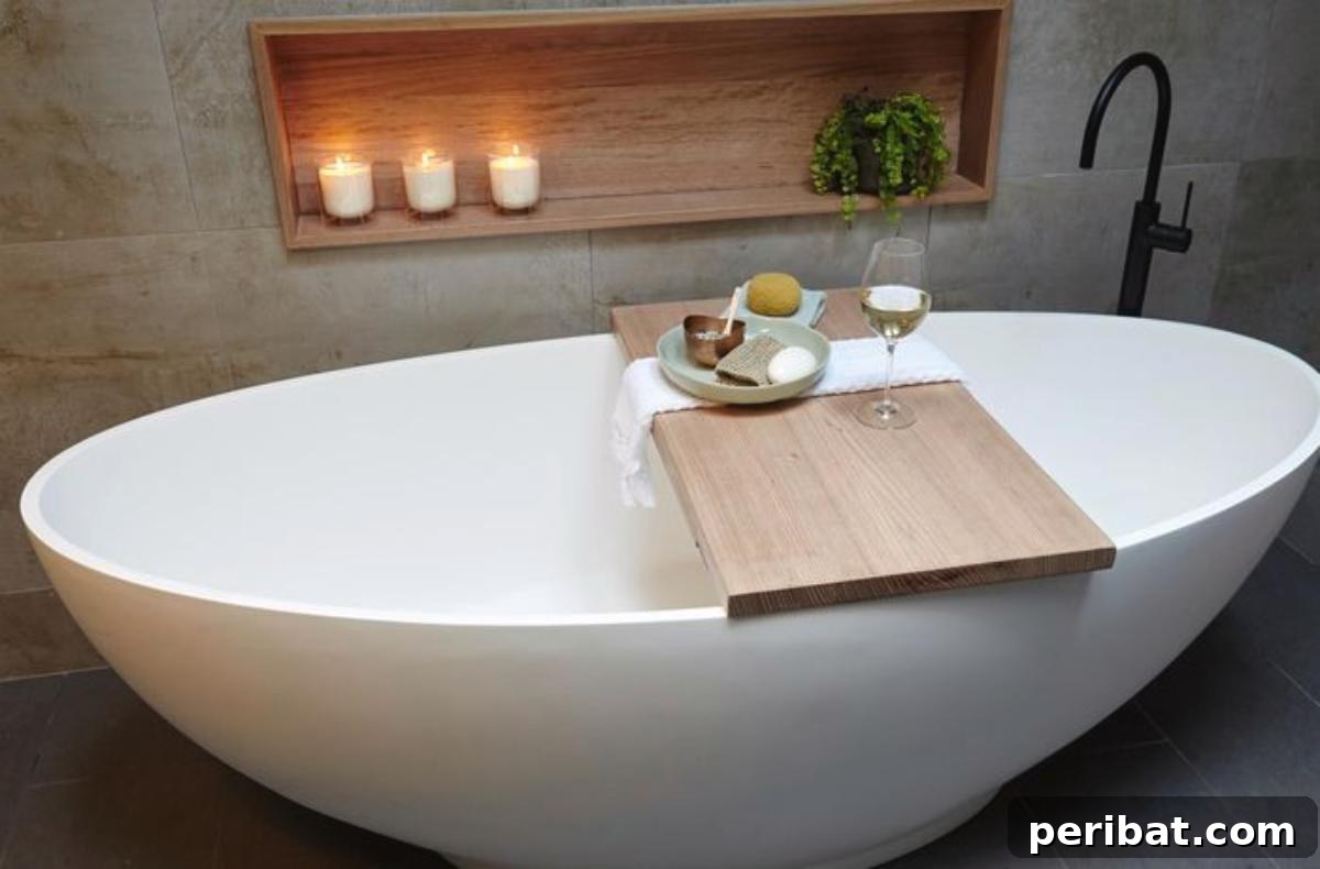 Crafted Bath Trays: Practical Elegance for Your Soak 18 DIY Timber Bath Caddy