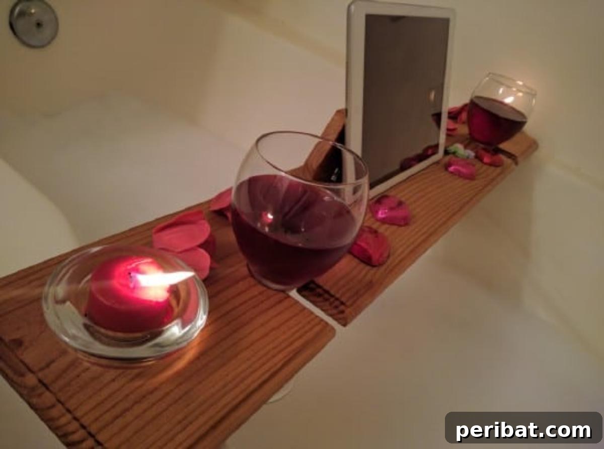 Crafted Bath Trays: Practical Elegance for Your Soak 3 DIY Rustic Wooden Wine Glass Holder Bath Tray