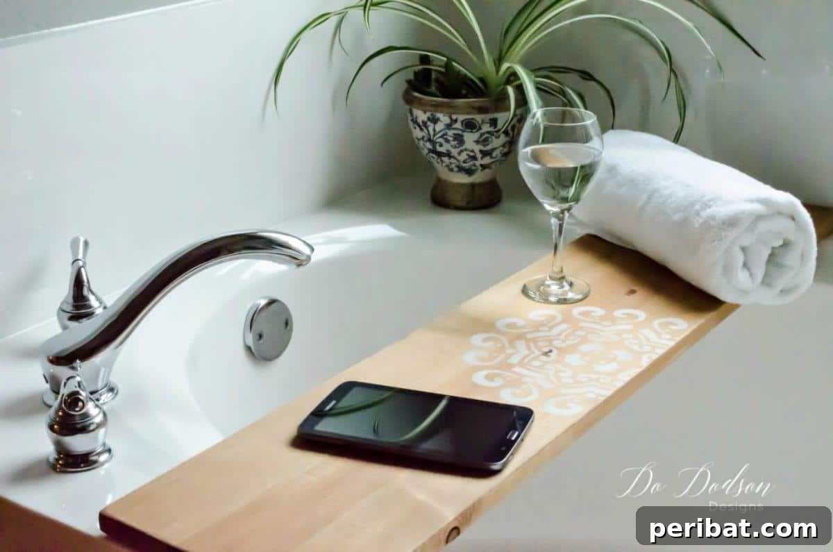 Crafted Bath Trays: Practical Elegance for Your Soak 24 DIY Bathtub Caddy Tray With 1 Board
