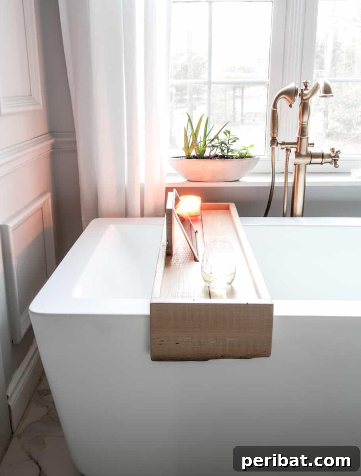 Crafted Bath Trays: Practical Elegance for Your Soak 8 DIY Bathtub Tray With Reclaimed Wood