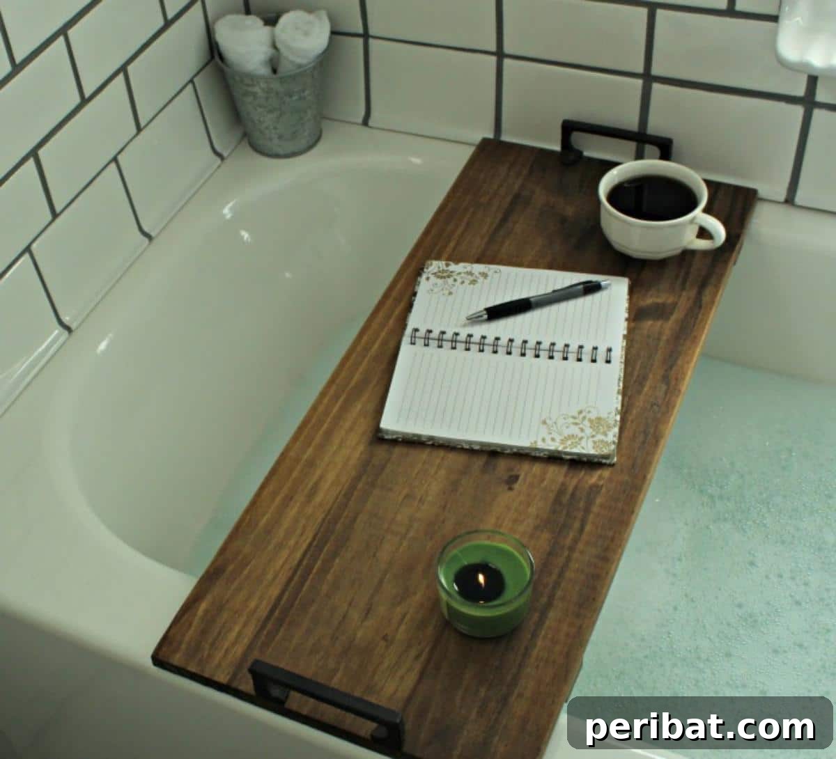 Crafted Bath Trays: Practical Elegance for Your Soak 10 DIY Bathtub Tray Table
