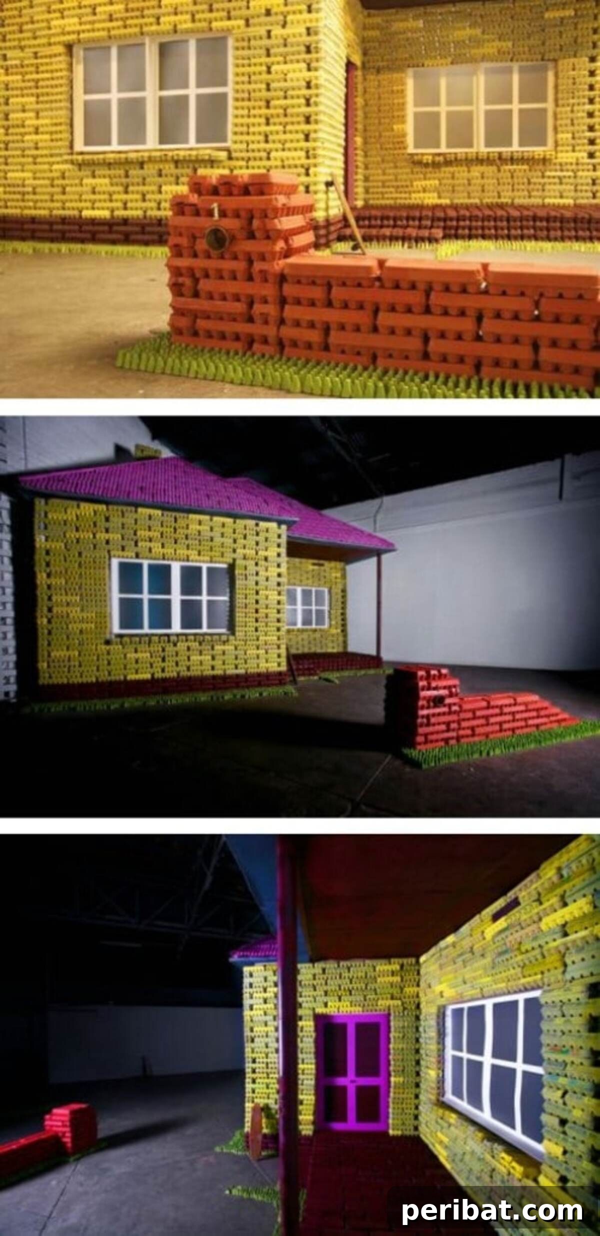 35 Mind-Blowing Creations from Empty Egg Cartons 35 A small, intricately designed house model entirely constructed from countless recycled egg cartons, showcasing impressive architectural creativity.