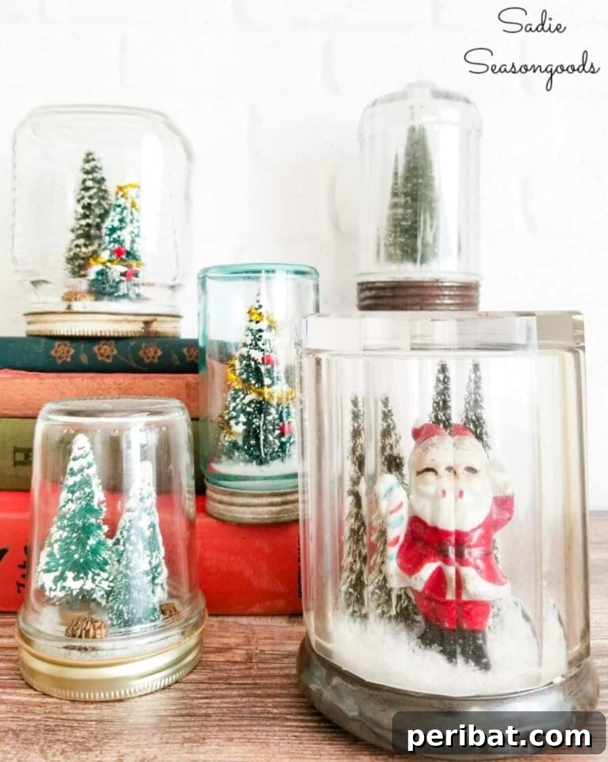 Craft Your Own Winter Wonderland: Snow Globe Projects & Kits 26 DIY Waterless Snow Globes in a Vintage Glass Jars