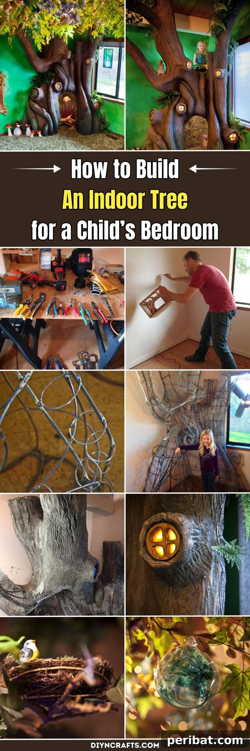 Dad Builds a Magical Indoor Tree, Turning Daughter's Bedroom Into a Dreamland 2 The World's Coolest Dad Built an Enchanting Treehouse in His Daughter's Bedroom for Her Dreams to Come True