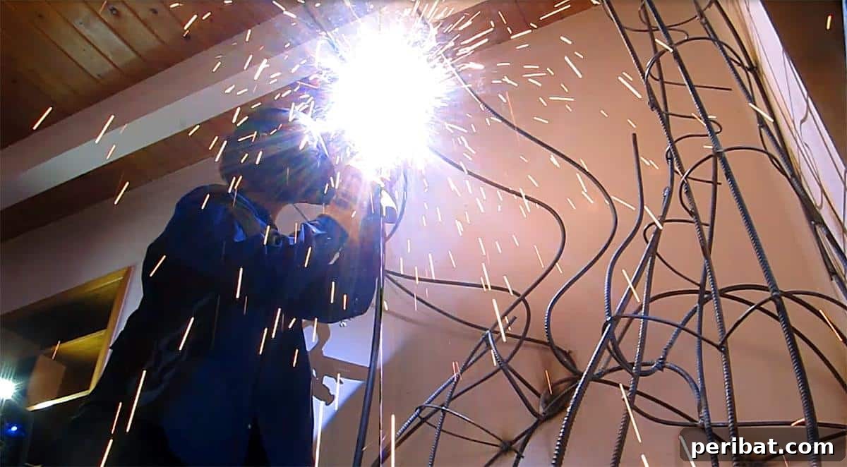 Dad Builds a Magical Indoor Tree, Turning Daughter's Bedroom Into a Dreamland 17 Welding instructor Carla Grahn teaching techniques