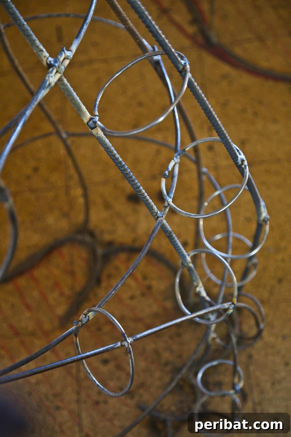 Dad Builds a Magical Indoor Tree, Turning Daughter's Bedroom Into a Dreamland 18 Close-up of amateur welding seams on the tree frame
