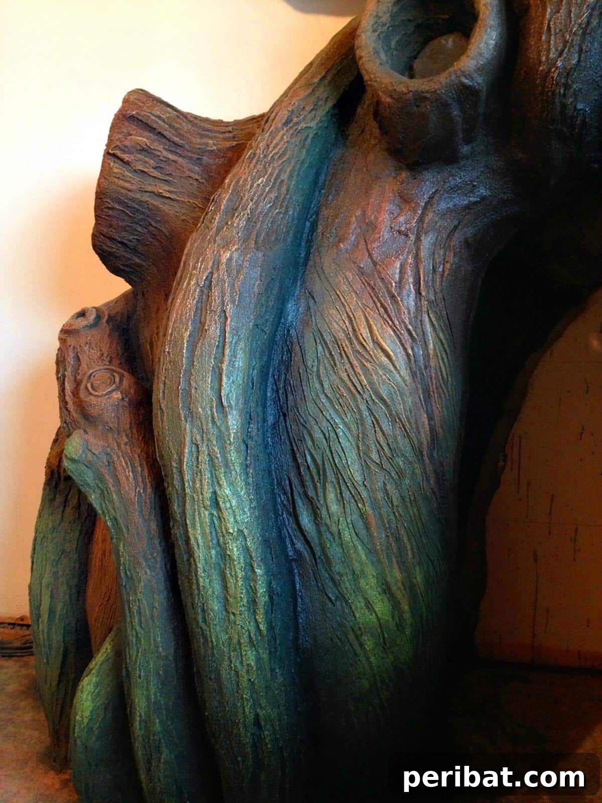 Dad Builds a Magical Indoor Tree, Turning Daughter's Bedroom Into a Dreamland 28 Using Rit clothing dye for tree crevices and details