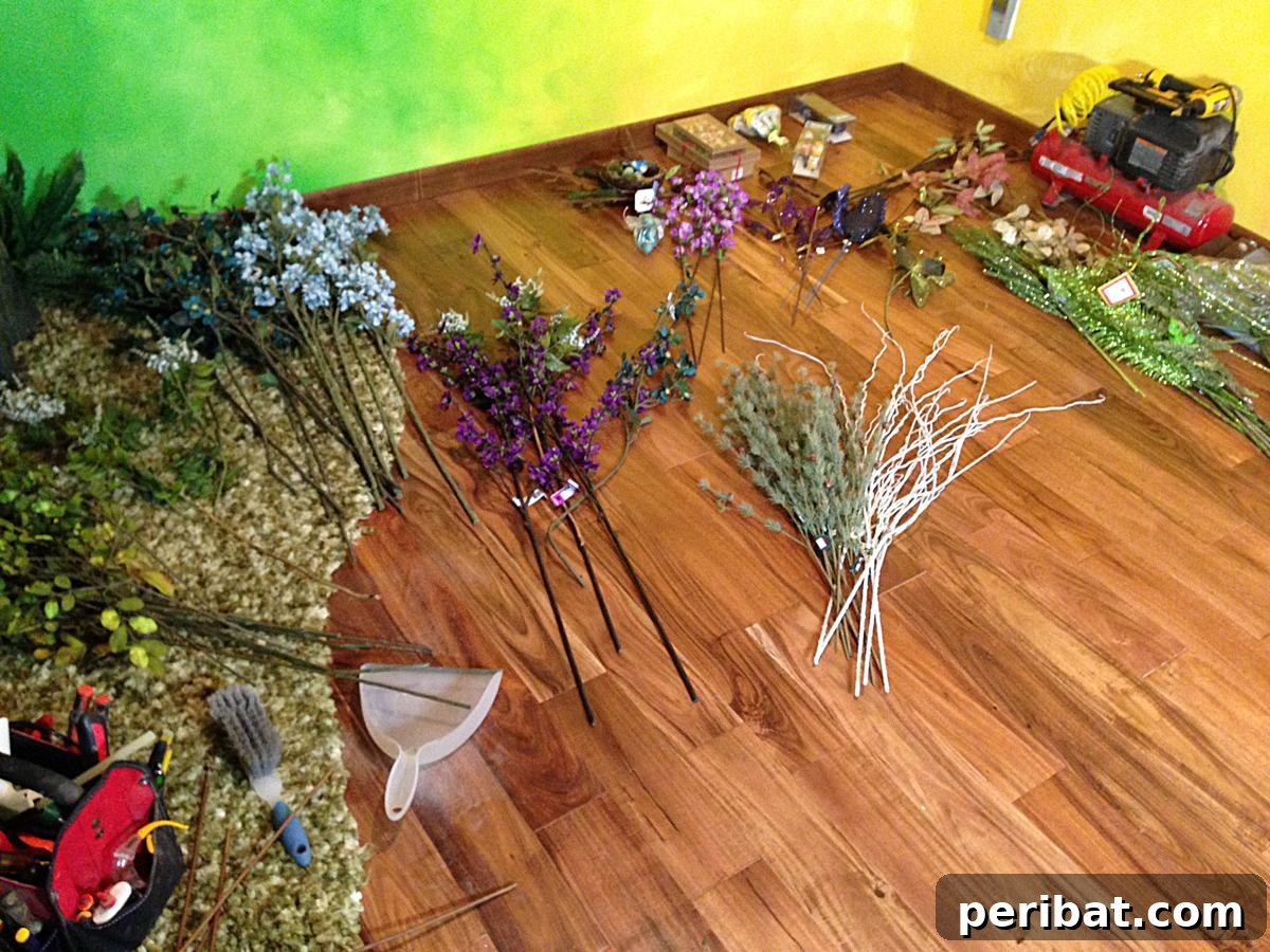 Dad Builds a Magical Indoor Tree, Turning Daughter's Bedroom Into a Dreamland 46 Decorative elements sourced from craft stores and nurseries