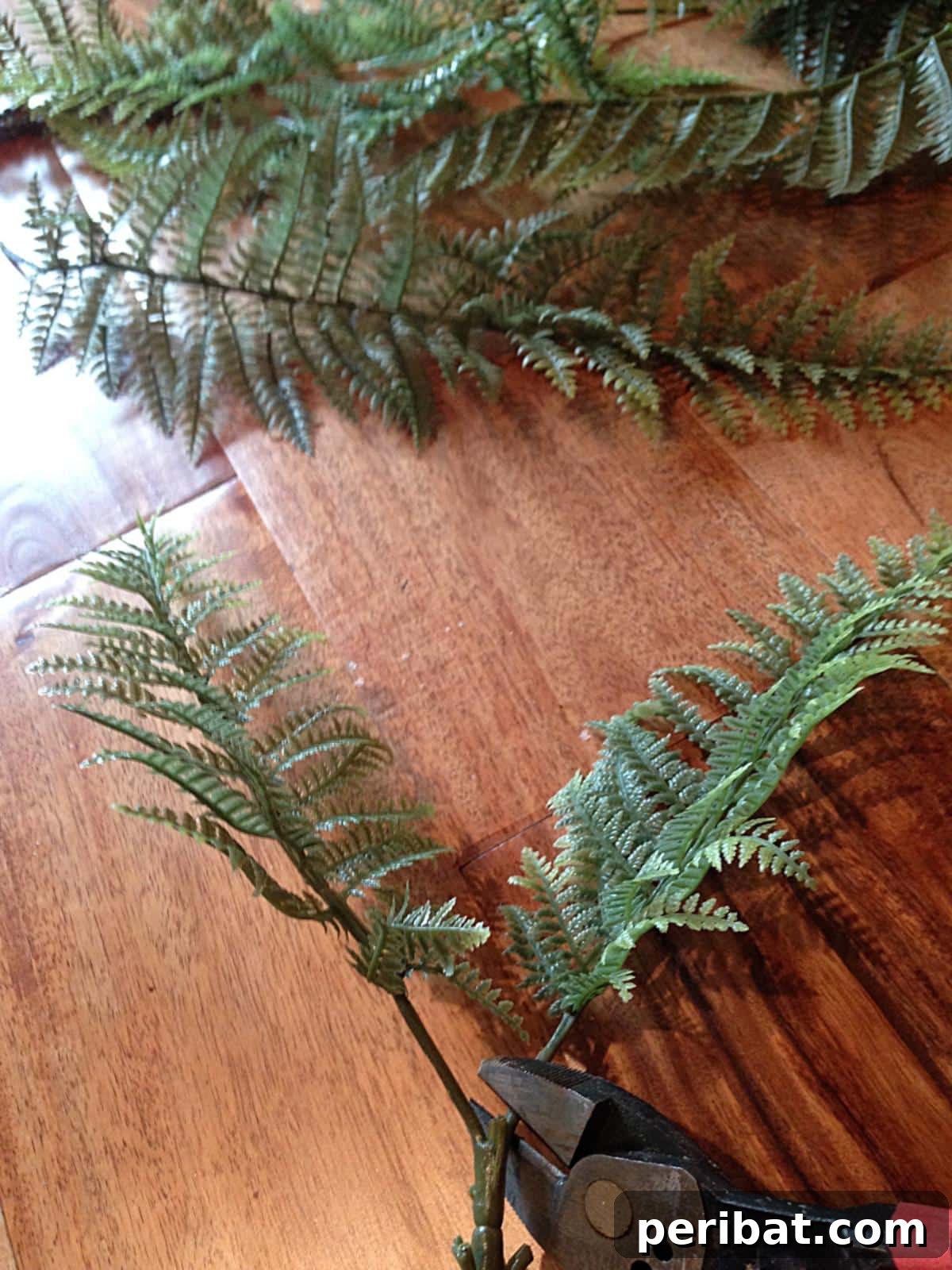 Dad Builds a Magical Indoor Tree, Turning Daughter's Bedroom Into a Dreamland 47 Plastic ferns clipped into sprigs for branch decorations