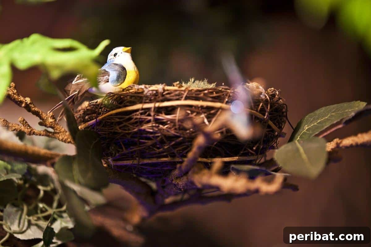 Dad Builds a Magical Indoor Tree, Turning Daughter's Bedroom Into a Dreamland 48 One of several bird nests hidden within the tree