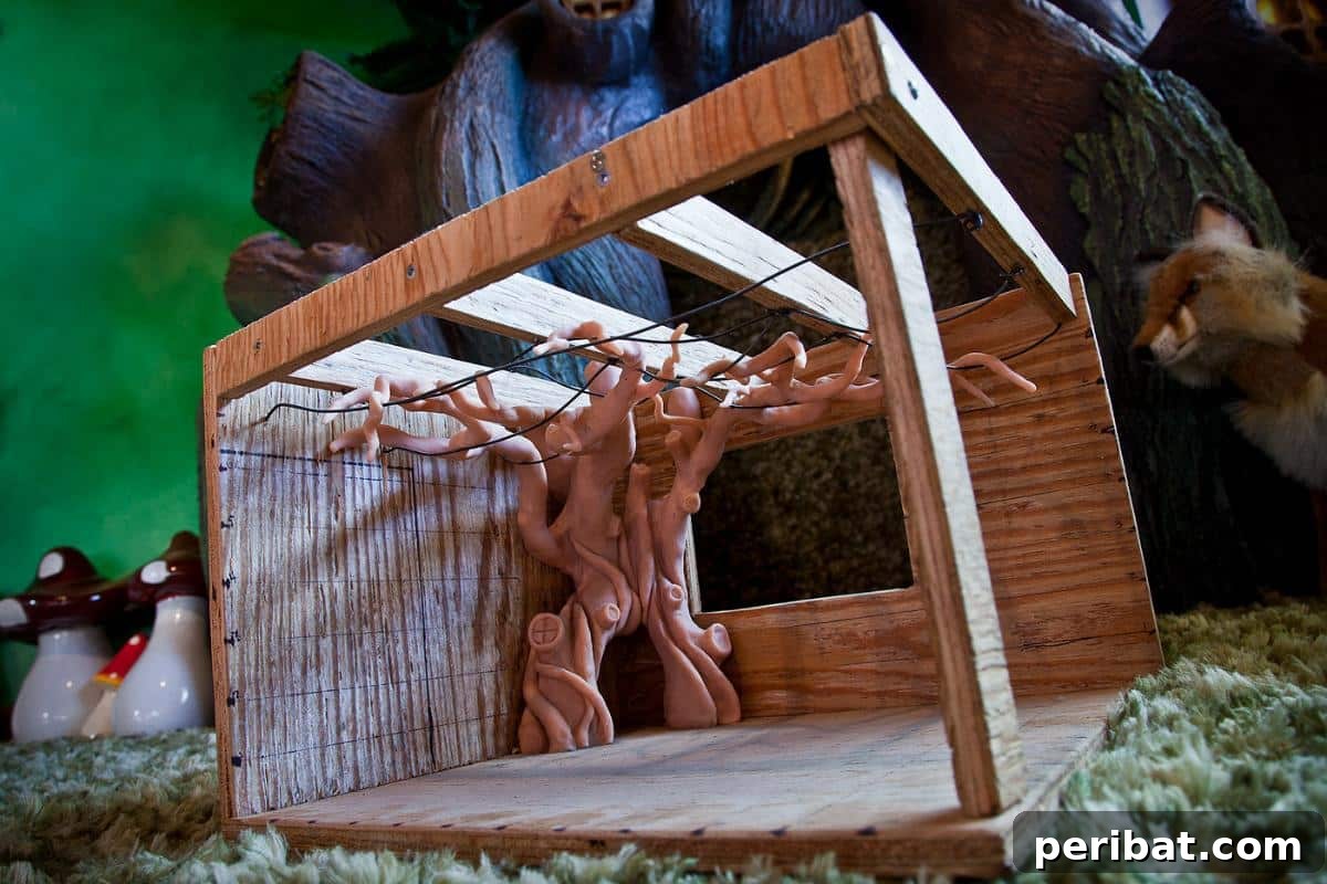 Dad Builds a Magical Indoor Tree, Turning Daughter's Bedroom Into a Dreamland 8 Sculpey modeling clay prototype of the bedroom tree