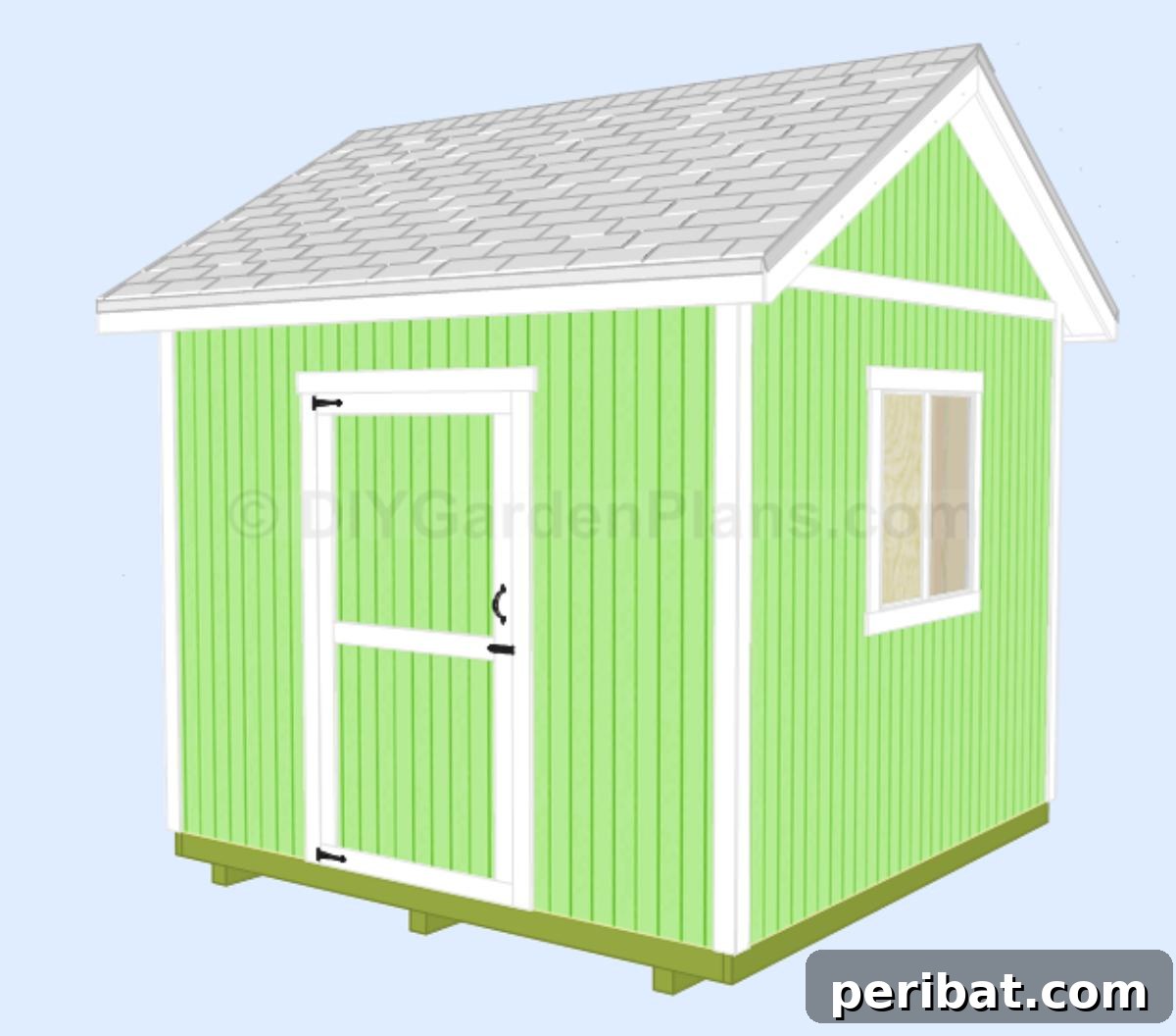 Unlock Your Potential: 42 Inspiring Backyard Studio Shed Designs 40 An easy-to-build Gable Shed Plan, emphasizing straightforward construction and practical features for a backyard studio.