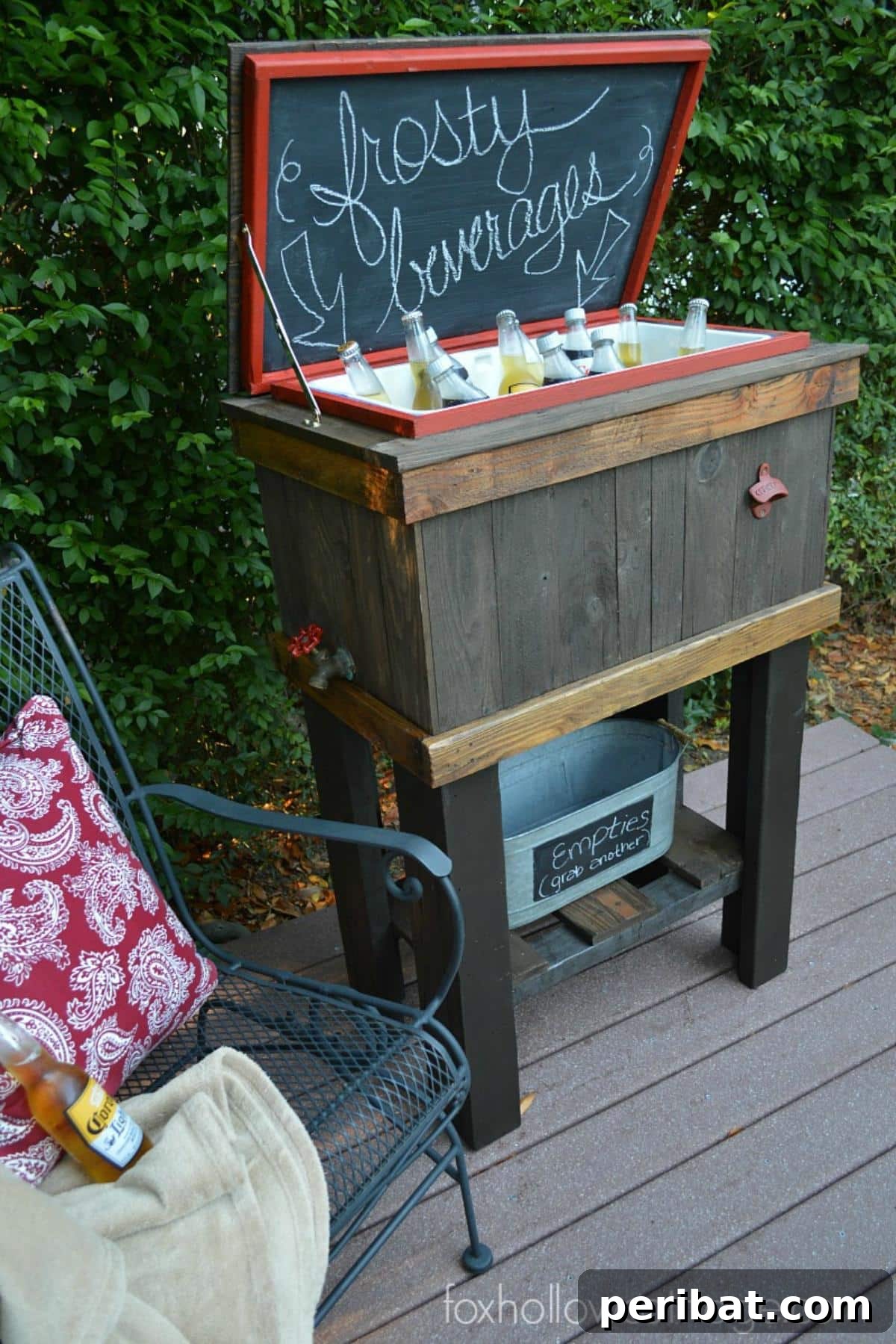 Homemade Patio Refreshment Stations 12 Cooler Wood Deck