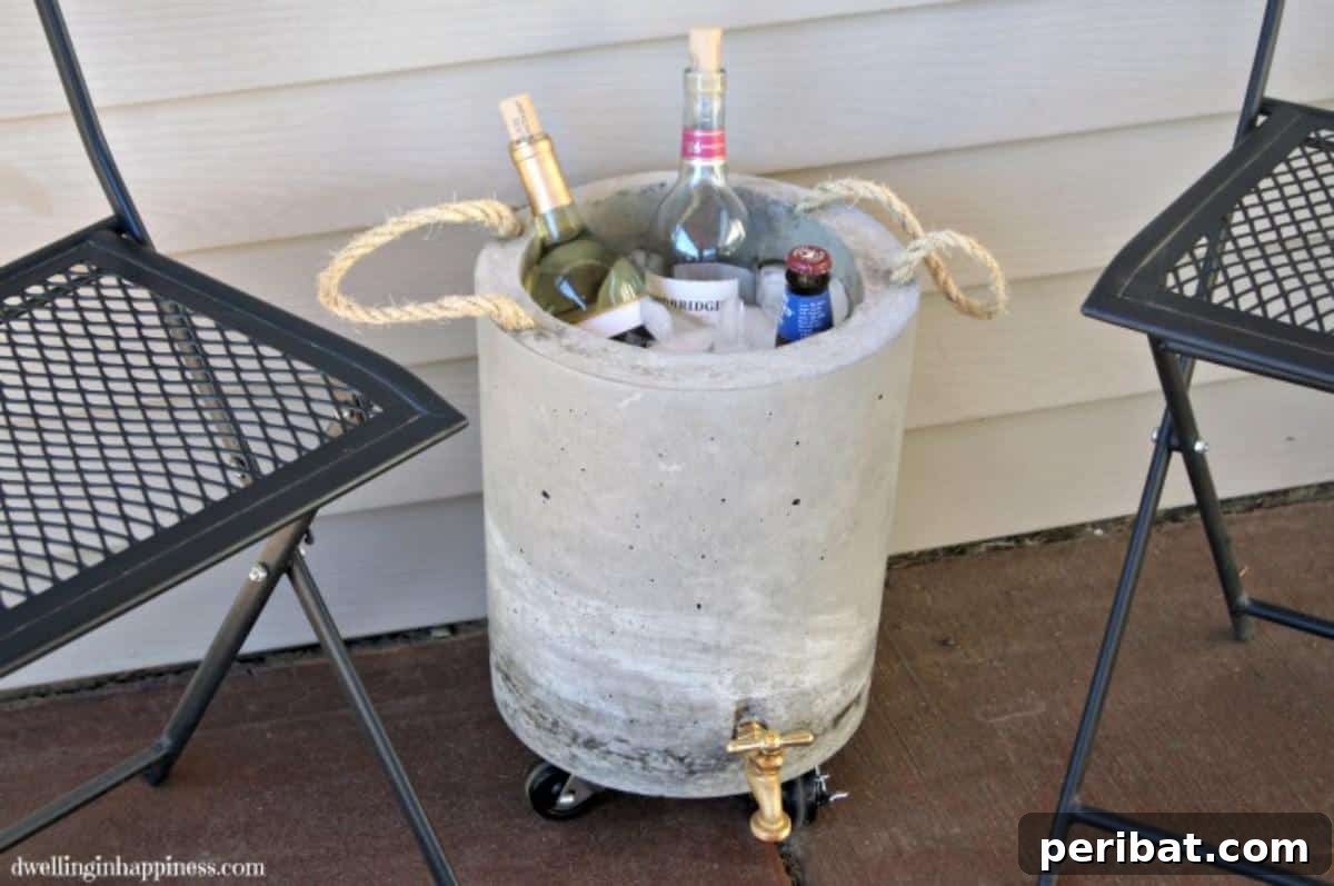 Homemade Patio Refreshment Stations 14 DIY Beverage Concrete Cooler