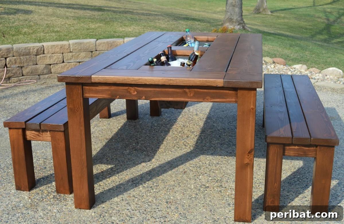 Homemade Patio Refreshment Stations 21 Cooler Patio Table with Built-In Ice Boxes