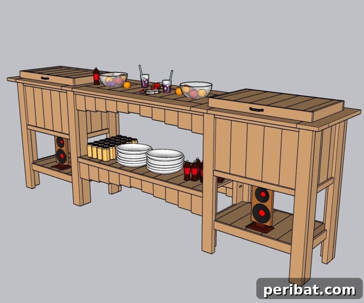 Homemade Patio Refreshment Stations 27 Double Patio Cooler Serving Station Plan.