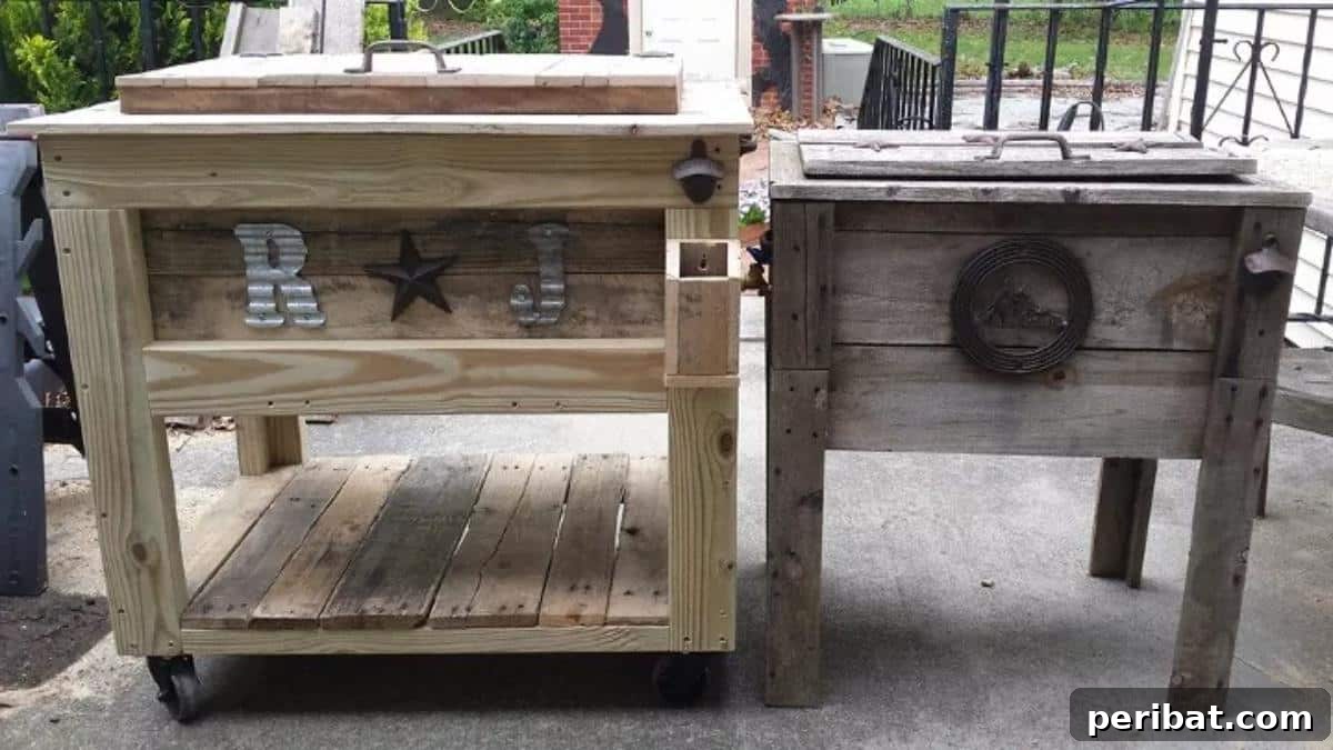 Homemade Patio Refreshment Stations 4 DIY Rustic Cooler