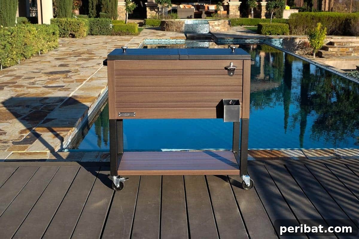 Homemade Patio Refreshment Stations 7 Rolling Patio Cooler