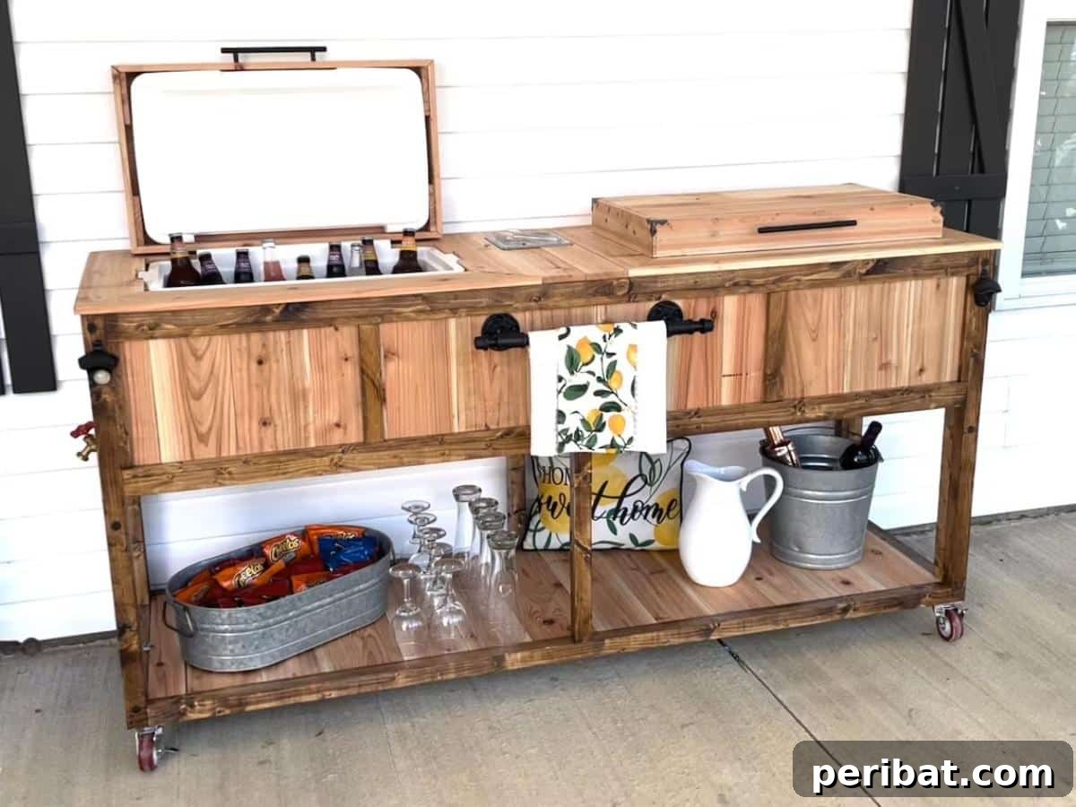 Homemade Patio Refreshment Stations 9 Double Stand Patio Cooler
