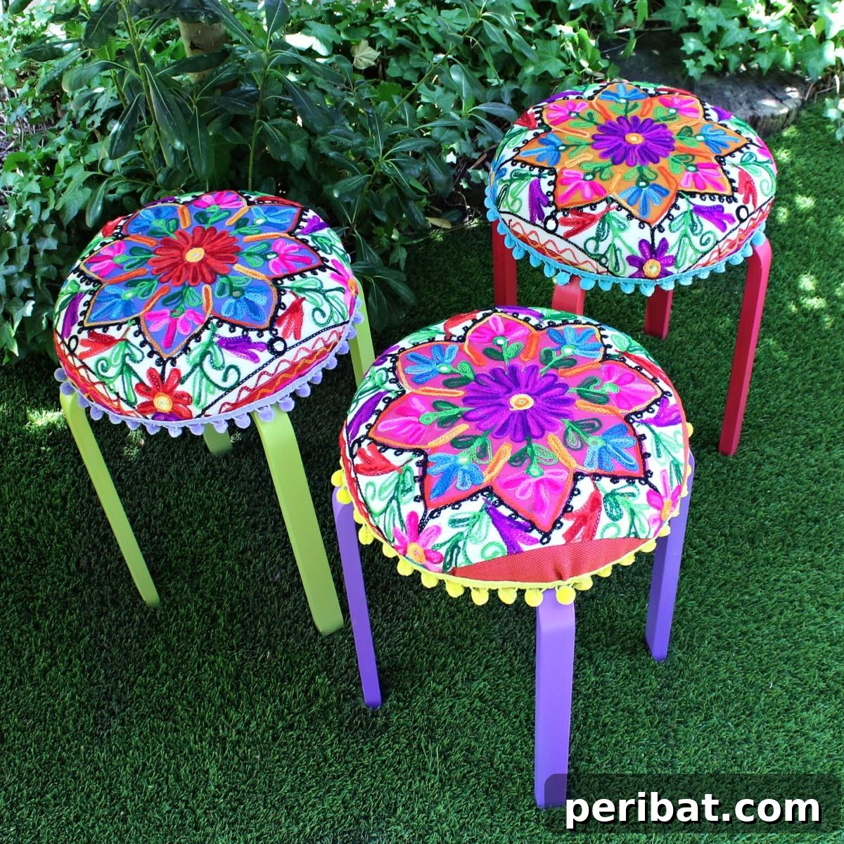 Pom Pom Stools Upholstered Ikea