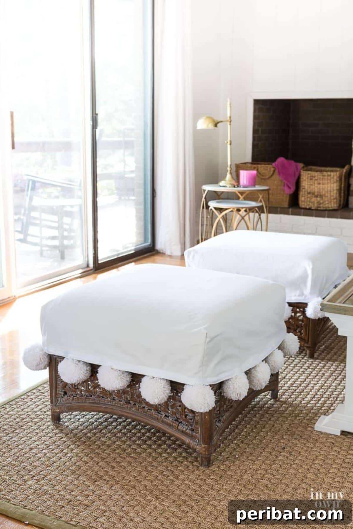 Pom Pom Trim Slip Cover