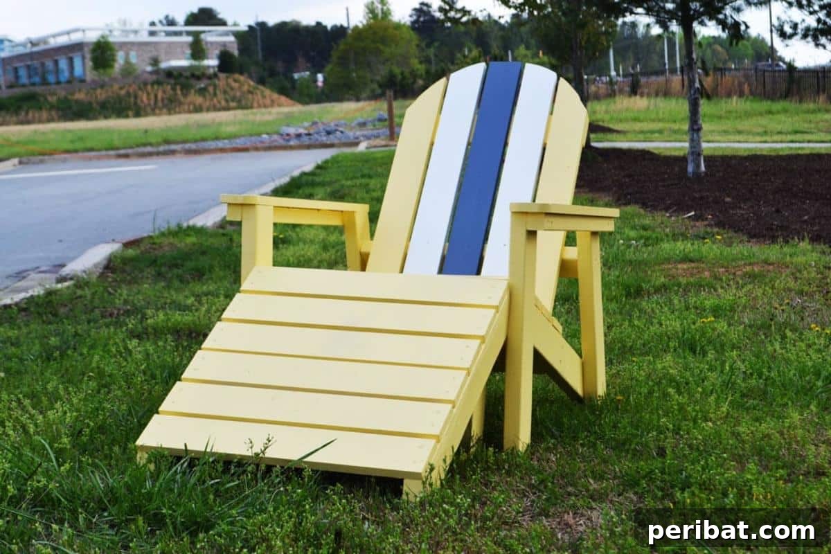 Craft Your Perfect Patio: 27 DIY Chair Designs for Cozy Outdoor Living 12 Back Leg and Footstool 2x4 Adirondack Chair
