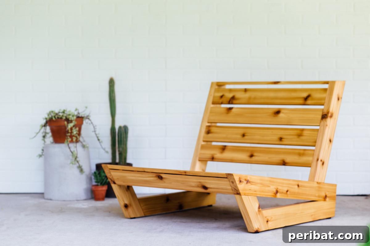 Craft Your Perfect Patio: 27 DIY Chair Designs for Cozy Outdoor Living 14 Outdoor DIY Lounge Modern Chair