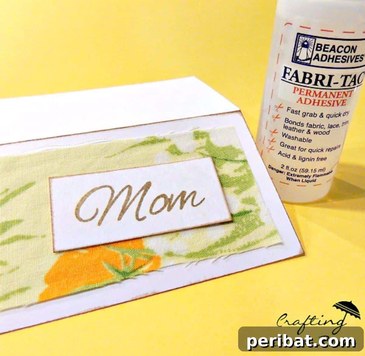 Vintage Fabric Place Card. Features place cards crafted from patterned vintage fabric swatches, offering a nostalgic and tactile charm to table settings.