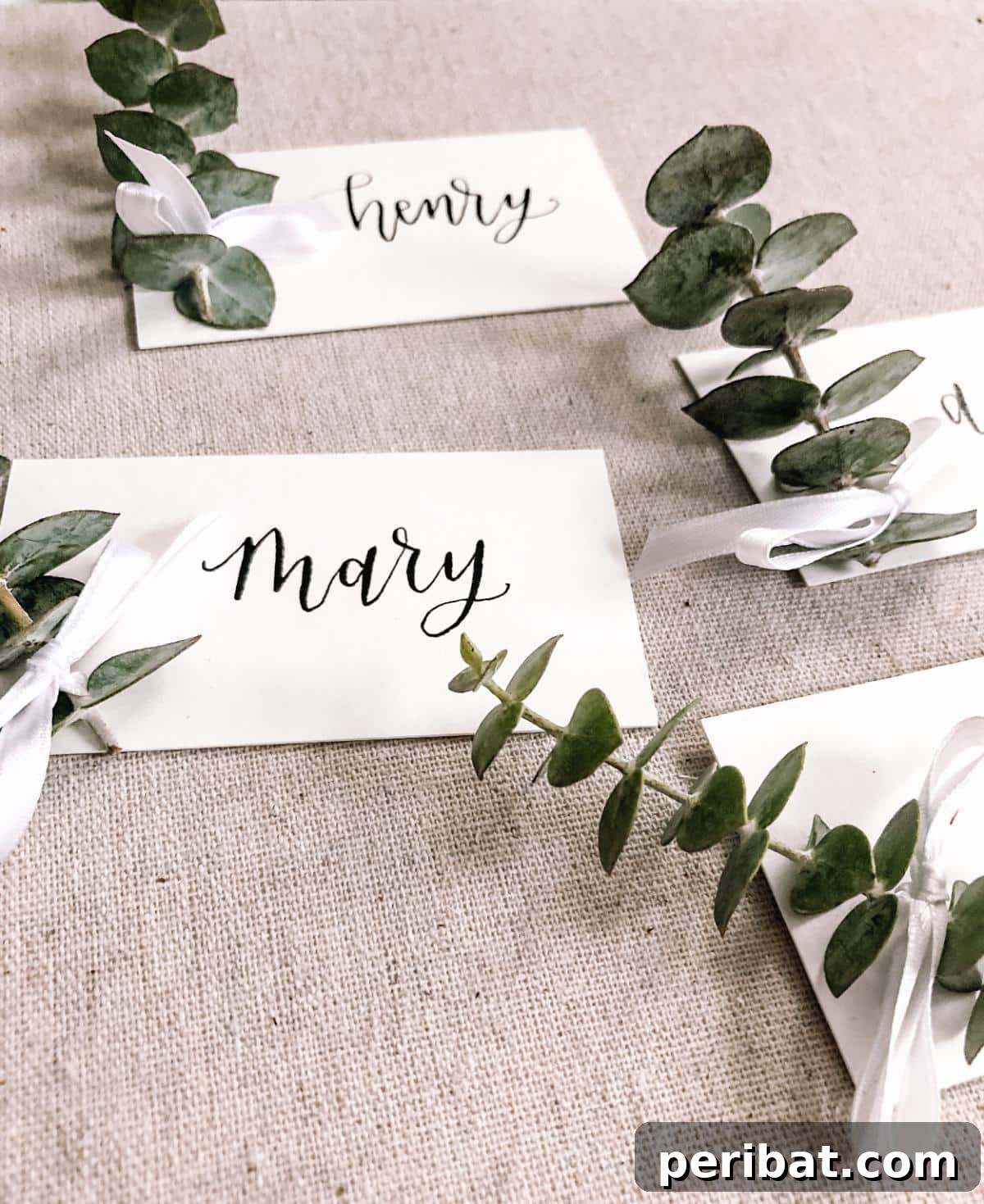 Simple & Elegant Place Cards. Features minimalist place cards with refined typography, embodying a blend of simplicity and sophistication for any event.