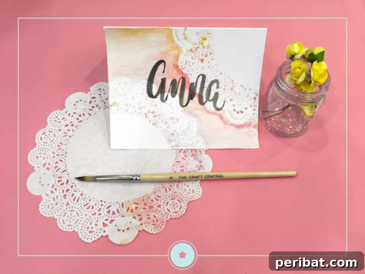 DIY Dainty Place Cards. Shows elegant, small place cards with minimalist designs, conveying a sense of subtle charm and sophistication for table settings.